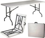 folding trestle / canteen table ideal for indoors or outdoor catering. Round and solid blow molded tables also avialable