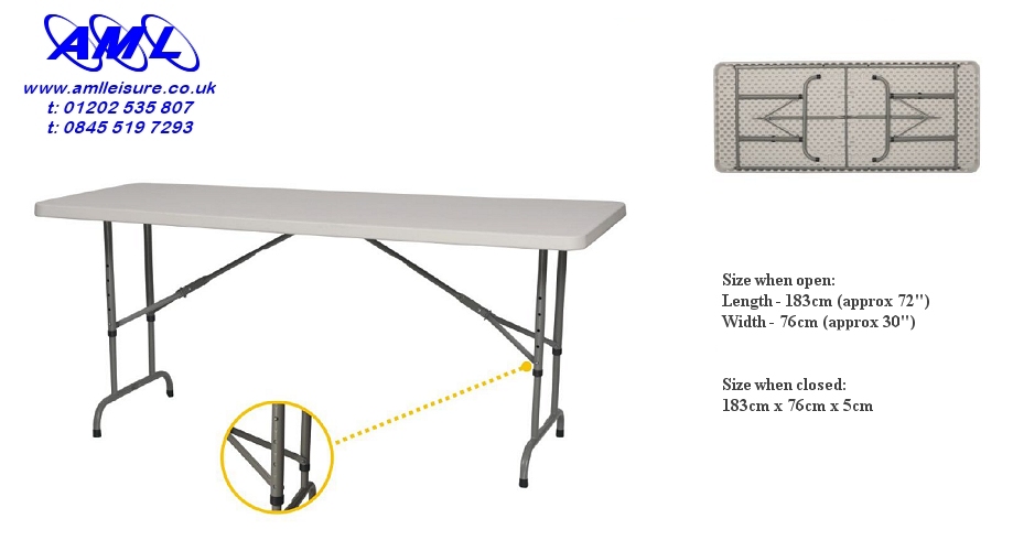 6ft adjustable height commercial trastle table