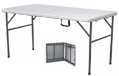 5ft folding table - table folds in half with carry handle
