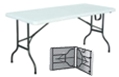 6ft folding table - table folds in half with carry handle