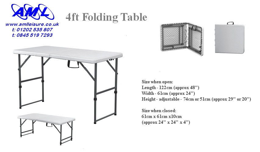 Small 4ft folding table - small table