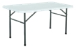 4ft solid topped trestle table - Legs fold away within the table top. Table top is a one piece top and does not fold in half.